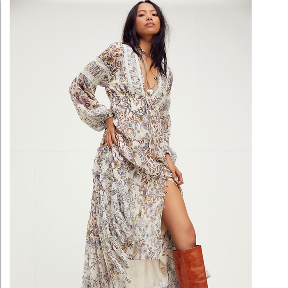 Free People Dresses & Skirts - NEW free people cassis chiffon maxi dress